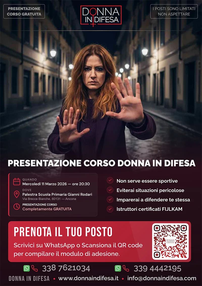 Locandina: Corso antiaggressione femminile, edizione marzo 2026