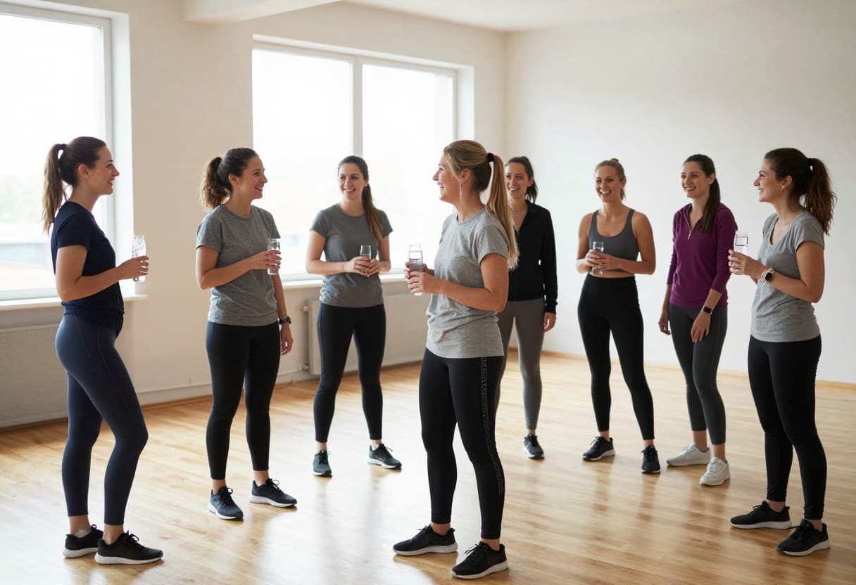 Donne che ridono insieme dopo una lezione